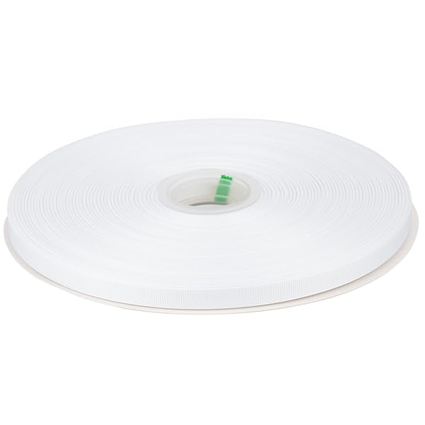 【Tekdeere】幅 9mmソリッドホワイトグログランリボン、ギフトラッピング、裁縫、ヘアアクセサリー、結婚式の装飾に最適 - 91メートル/巻