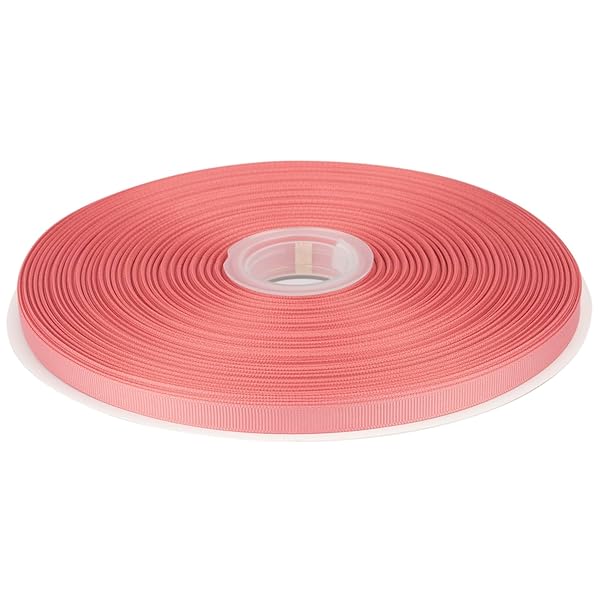 【Tekdeere】幅 9mmソリッドダスティローズグログランリボン、ギフトラッピング、裁縫、ヘアアクセサリー、結婚式の装飾に最適 - 91メートル/巻