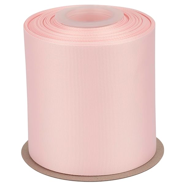 【Tekdeere】幅 100mmソリッドライトピンクグログランリボン、ギフトラッピング、裁縫、ヘアアクセサリー、結婚式の装飾に最適 - 22メートル/巻