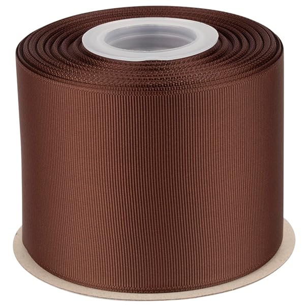 【Tekdeere】幅 75mmソリッドブラウングログランリボン、ギフトラッピング、裁縫、ヘアアクセサリー、結婚式の装飾に最適 - 22メートル/巻