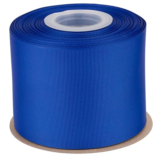 【Tekdeere】幅 75mmソリッドコバルトグログランリボン、ギフトラッピング、裁縫、ヘアアクセサリー、結婚式の装飾に最適 - 22メートル/巻