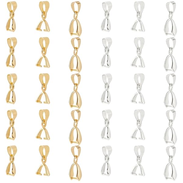 PH PandaHall 約120個 ブラス バチカン 留め金 ピンチベール ペンダントベール クリップ アイスピック..