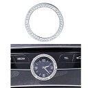 Catland アクセサリー W205 W213 C217 C E AMG 時計リング ステッカー キラキラ 内装 カスタム パーツ オシャレ インテリアパネル 亜鉛合金 ラインストーン シルバー 1枚入り(2)
