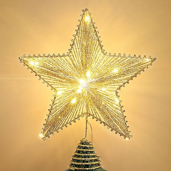 ツリートップ Luxspire クリスマスツリー 星 トップ タイマー機能 トップスター クリスマスツリー装飾 デコレーション ライト 電池式 LED 点滅 インテリア 飾り クリスマス用 雰囲気 癒しの灯り オーナメント パーティー 豪華 おしゃれ