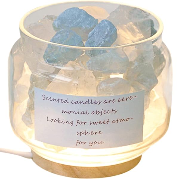 HIGHAWK アロマランプ アロマライト 天然水晶 クリスタル ベッドサイドランプ ランプ台座 アロマ用 照..