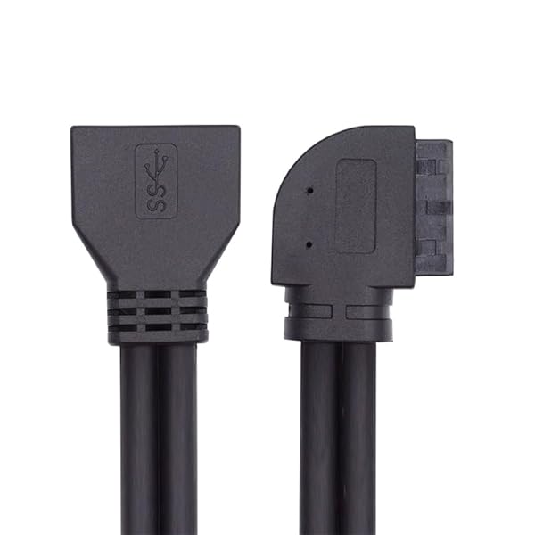 xiwai 左角度 90 度 USB 3.0 20Pin 19Pin オス - メス延長ケーブル 5Gbps マザーボードメインボード用