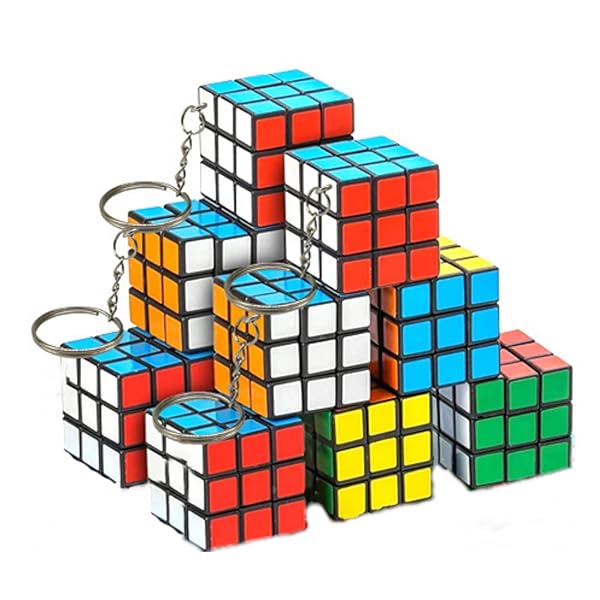 YFFSFDC ミニキューブキーホルダー 可愛い 立体パズル キーホルダー おもちゃコンパクト携帯便利ギフト飾り 参加賞 景品用 くじ引き 縁日 カラフル12個入りの商品画像