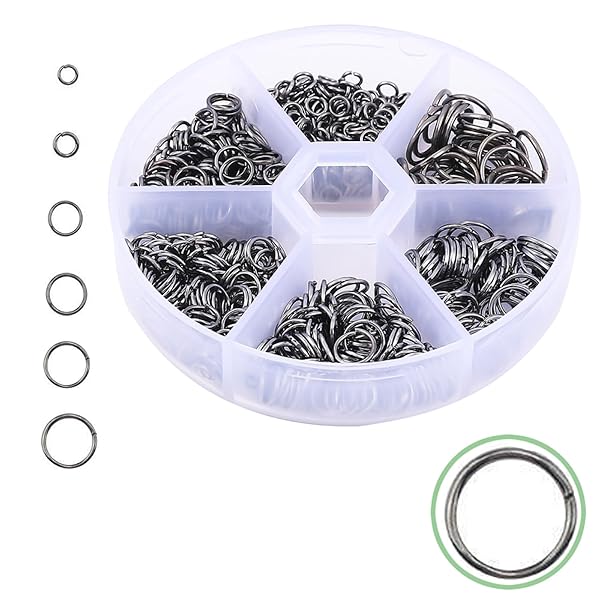 サムコス 丸カン 4-10mm 6種 ジャンプリング キーホルダー パーツ 金具 鉄製 基礎パーツ スプリットキーリング DIY用 クラフト用品 ブレスレット ...