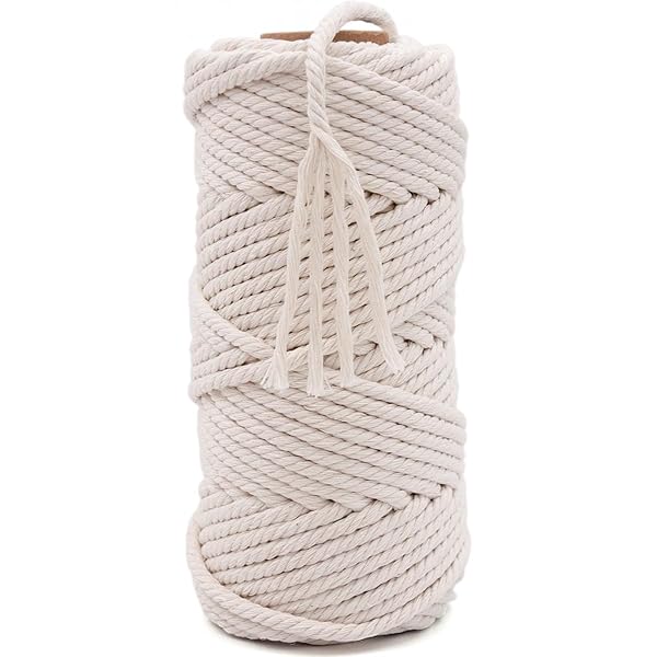Rruizeキャットタワーリペアロープ 太さ6mm 綿縄 爪とぎ用 猫タワー キャットウォーク キャットタワー用 キャットクライミングフレームの修理の代替品 手作り DIY 園芸 (50m)