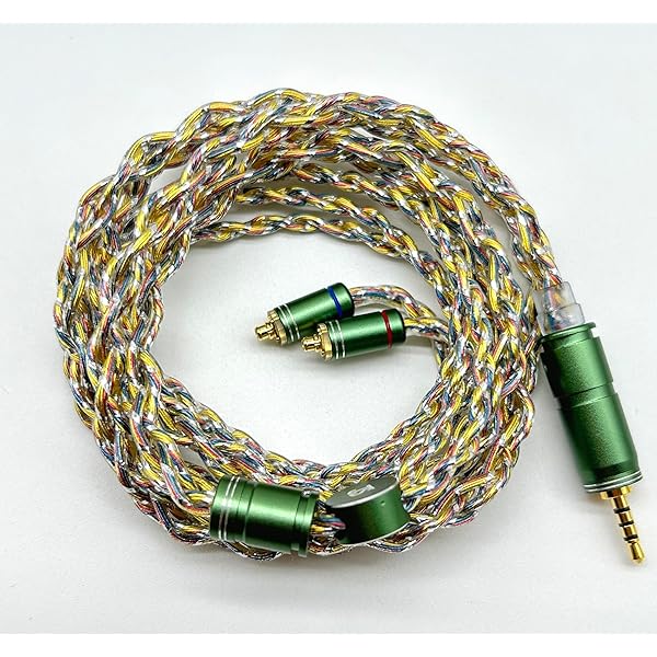 【JSHiFi-Fairy】MMCX2.5mmリケーブルバランス 金メッキと銀メッキと銅混合&銀箔線材 2.5mm交換ケーブル MMCXイヤホンアップグレードケーブル (MMCX2.5mm)