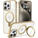 【極々透明感!内蔵4in1スタンド】 CASEKOO iPhone15Pro用ケース クリア 縦横両対応 隠しリング MagSafe対応 米軍MIL衝撃吸収 高耐久性 レンズ&画面保護 極々透明感 フィット感 超強磁力 ワイヤレス充電 ラップホール付