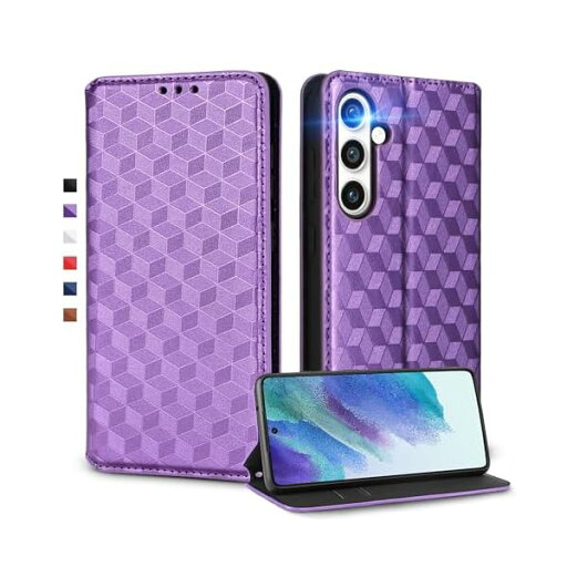 UnivoColors Galaxy S23 FE(SCG24 au) 手帳型ケース 高級合皮 カード収納 マグネット開閉 スタンド機能 ストラップホール付き TPUソフトバンパー 全面保護 カメラ保護 衝撃吸収 ビジネス おしゃれ カバー(ムラサキ UnivoColors Galaxy S23 FE(SCG24 au) 手帳型ケース 高級合皮 カード収納 マグネット開閉 スタンド機能 ストラップホール付き TPUソフトバンパー 全面保護 カメラ保護 衝撃吸収 ビジネス おしゃれ カバー(ムラサキ