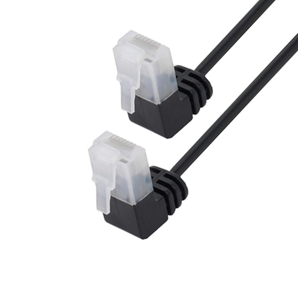 CableccウルトラスリムCat6イーサネットケーブルRJ45アップアングル25cmUTPネットワークケーブルパッチコードラップトップルーターTVBOX用90度Cat6aLan