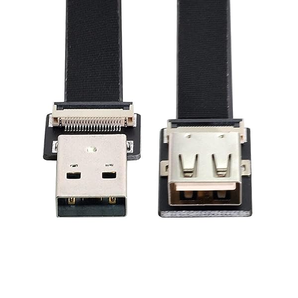Cablecc USB 2.0 Type-A オスからメスへの拡張データ フラット スリム FPC ケーブル、FPV & ディスク & スキャナー & プリンター用 100CM