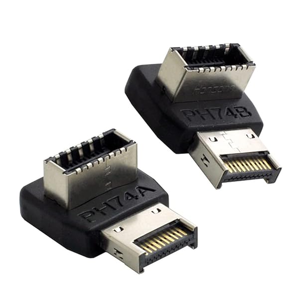 NFHK オーバーモールド USB 3.1 フロントパネルヘッダー オス-メス Type-E マザーボード拡張データアダプター 2個