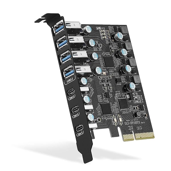 FANBLACK PCIe - USB 3.2 Gen 2カード 20Gbps帯域幅 7つのUSBポート(USB Type-A4つとType-Cポート3つ)、PCI Express(PCIe)拡張カード デスクトップPC用