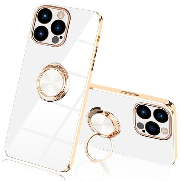 JOOBOY iPhone15 Pro Max 用 ケース リング付き メッキ加工 レンズ保護 tpu ソフト ストラップホール付き 耐衝撃 スリム おしゃれ 携帯カバー アイフォン15 Pro Max 用 ケース (iPhone15 Pro Max