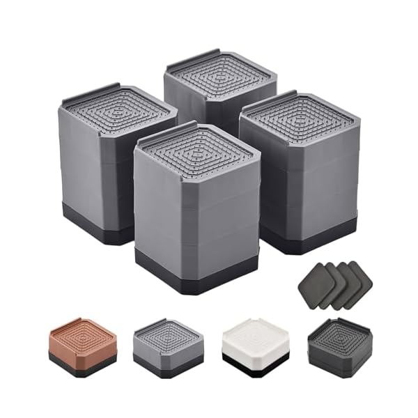 ISKALT 洗濯機用防振かさ上げ台 高さ調節 洗濯機・乾燥機・冷蔵庫用置き台 取り外し可能 家具に傷防止 ..