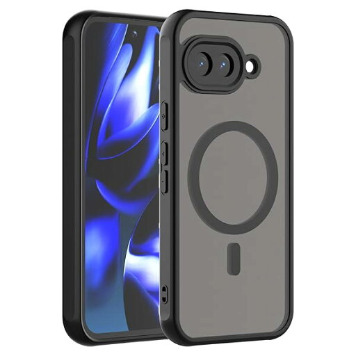 For Google Pixel 9a ケース 【MagSafe対応】 Mosasa Google Pixel 9a カバー マット感 半透明 TPU+PC レンズ保護 薄型 指紋防止 落下防止 安心保護 軽量 全面保護カバー (ブラック) For Google Pixel 9a ケース 【MagSafe対応】 Mosasa Google Pixel 9a カバー マット感 半透明 TPU+PC レンズ保護 薄型 指紋防止 落下防止 安心保護 軽量 全面保護カバー (ブラック)