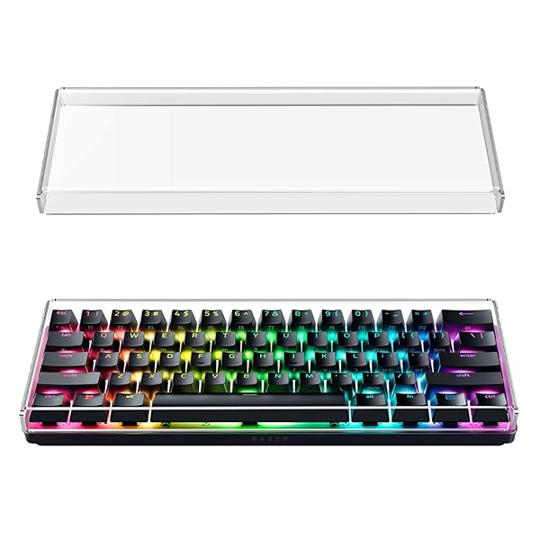 Geekria プレミアムアクリルキーボードカバー 60% コンパクト 61 キーキーボード用、レイザー Razer Huntsman Mini、RK ROYAL KLUDGE RK61 対応 (透明)