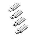 YFFSFDC USB C to ミニUSB 変換アダプタ 4個セット USB C (メス) - Mini USB(オス)アダプター USB Mini Bオスto USB C 変換コネクタ 充電とデータ転送 変換アダプター (シルバー)(2)