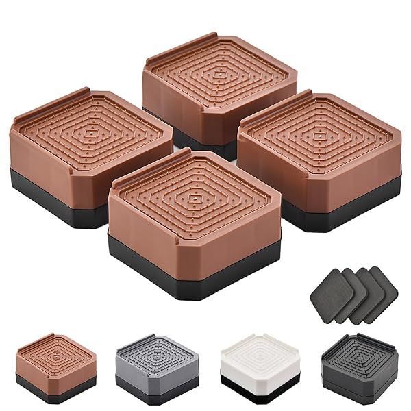 ISKALT 洗濯機用防振かさ上げ台 高さ調節 洗濯機・乾燥機・冷蔵庫用置き台 取り外し可能 家具に傷防止 滑り止め 床に傷防止 耐荷重約2000kg 異音吸収...