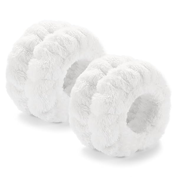 IRIYULI リストバンド 洗顔 吸水 手首 アームバンド 水垂れ防止 袖が濡れない 手作り 縫製済み 肌触りが良い 腕 バンド 伸縮性あり メンズ レディース 子ども用(1ペア ホワイト)