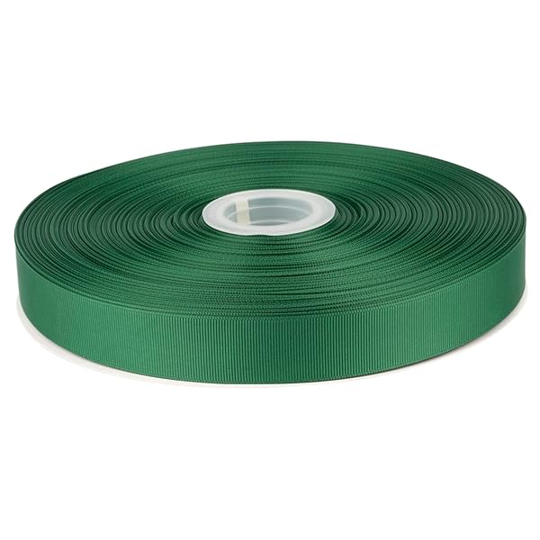 【Tekdeere】幅 25mmソリッドフォレストグリーングログランリボン、ギフトラッピング、裁縫、ヘアアクセサリー、結婚式の装飾に最適 - 91メートル/巻