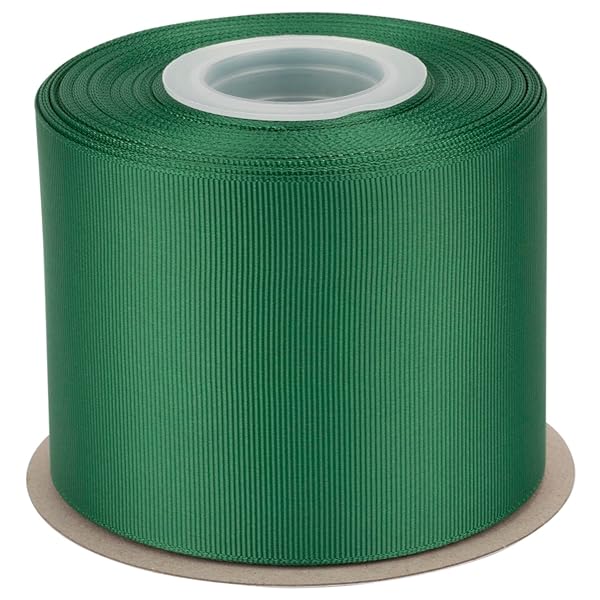 【Tekdeere】幅 75mmソリッドフォレストグリーングログランリボン、ギフトラッピング、裁縫、ヘアアクセサリー、結婚式の装飾に最適 - 22メートル/巻