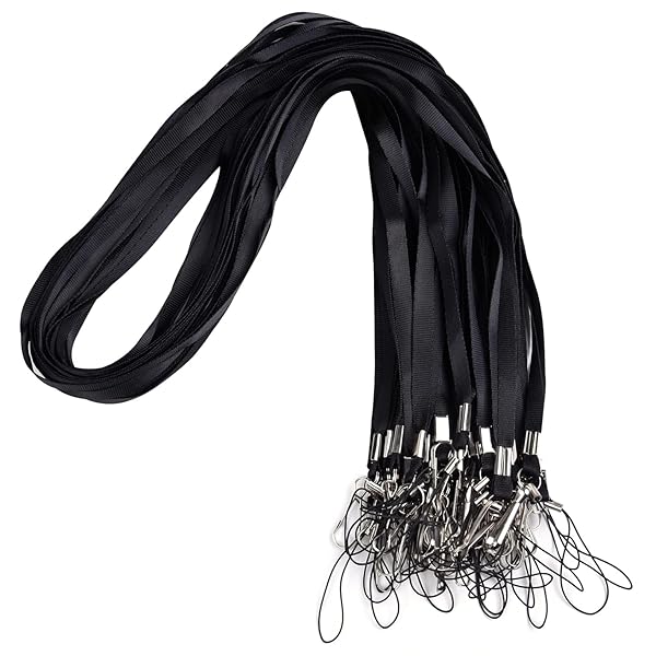 [Wisdompro] ネックストラップ 首掛け 平紐 ナイロン製 軽量 社員証・名札・USBメモリ・鍵/キー・ホイ..