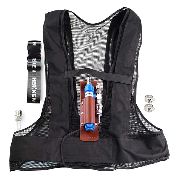 HERIKEN 熱中症対策 溶接作業 冷却器 クールベスト 冷却ベスト コンプレッサーに接続だけ (黒)