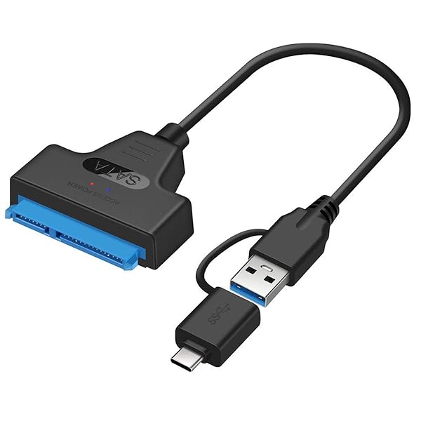chenyang SATA - USBケーブル 2イン1 USB 3.0/USB C - 2.5インチ SATA ハードドライブ 外付け変換アダプター SSD/HDD データ転送対応 UASP対応