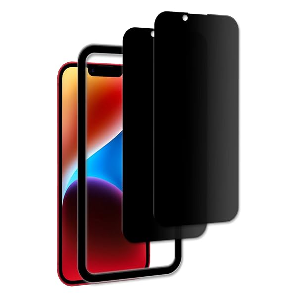 【2枚セットのぞき見防止】ガイド枠付き KPNS 日本素材製 覗き見防止 iPhone16e / iPhone14 / iPhone13 / iPhone 13 pro 用 ガラスフィルム 強化ガラス カバー 保護フィルム