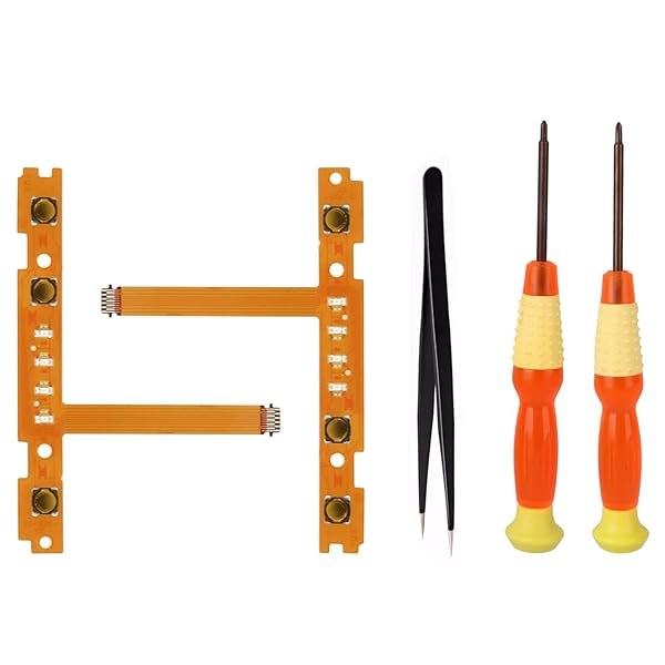 ADOFUN交換用部品 ニンテンドースイッチNS Joy-CONと互換性がある 左/右SL SR 修理用部品 ボタンキーフレックスケーブル 修理キット 修理キット（1セット＋ツール）