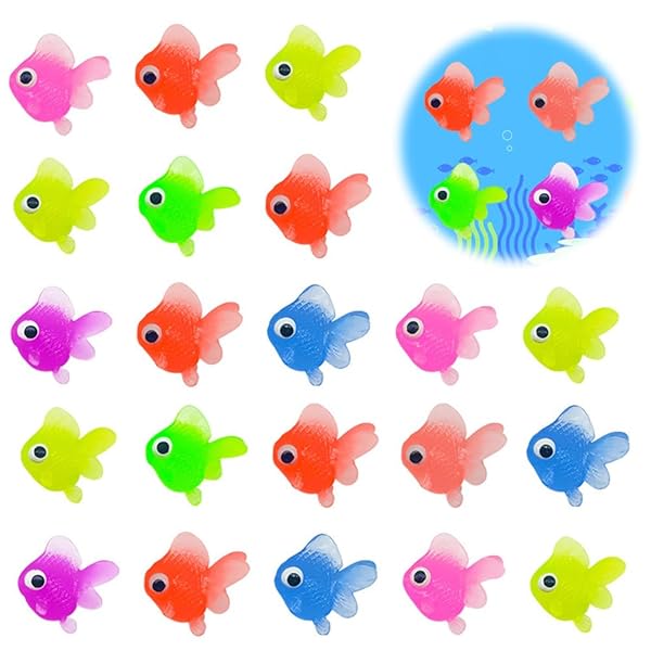 YAARUJEE 金魚すくい おもちゃ 50個セット 混色 縁日すくい うき金魚 やわらかウニボール ミニ金魚 水に浮く お祭り おうち縁日セット 装飾 夏祭り こども祭り お風呂 おもちゃ 人形すくい 子供 ギフトの商品画像