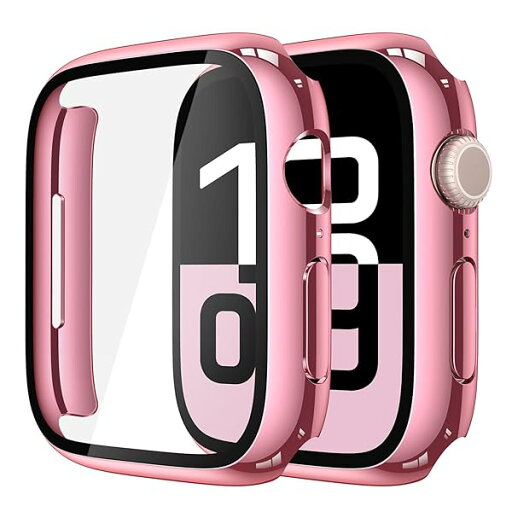 ULOE 対応 Apple Watch Series 10 42mm用 ケース, 対応アップルウォッチ 10 42mm 保護カバー ガラスフィルム 一体型 PC素材全面保護(ローズピンク) ULOE 対応 Apple Watch Series 10 42mm用 ケース, 対応アップルウォッチ 10 42mm 保護カバー ガラスフィルム 一体型 PC素材全面保護(ローズピンク)