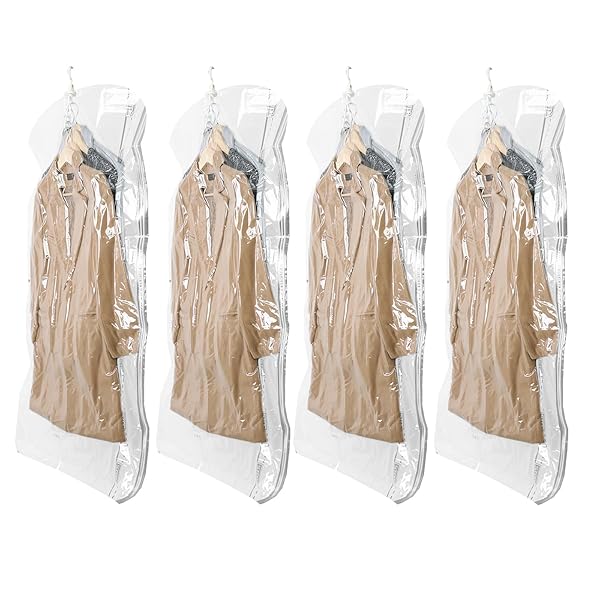 TAILI 衣類圧縮袋 吊るせる圧縮袋 洋服 吊り下げ 真空バッグ 衣類カバー 省スペース 掃除機対応 バッグハンガー 着物収納 コート ジャケット スーツ用 ...