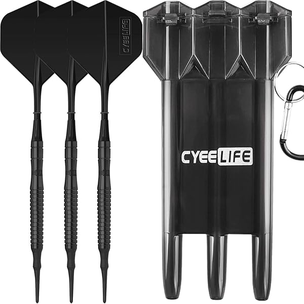 CyeeLife 90% 18g タングステンの専門ダーツ+ダーツケース+プラスチックの尾翼+30 ダーツ ティップ