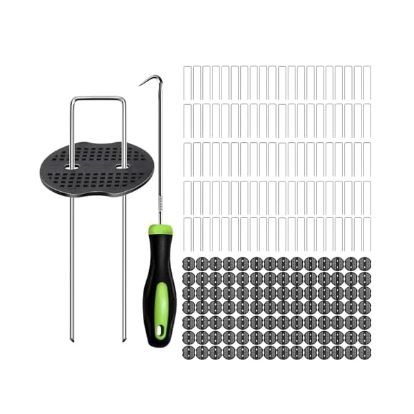 Uピン杭 コ型止めピン 黒丸付 黒丸君 防草シート 固定用 人工芝 押さえピン キャンプ テントペグ 20cmx..