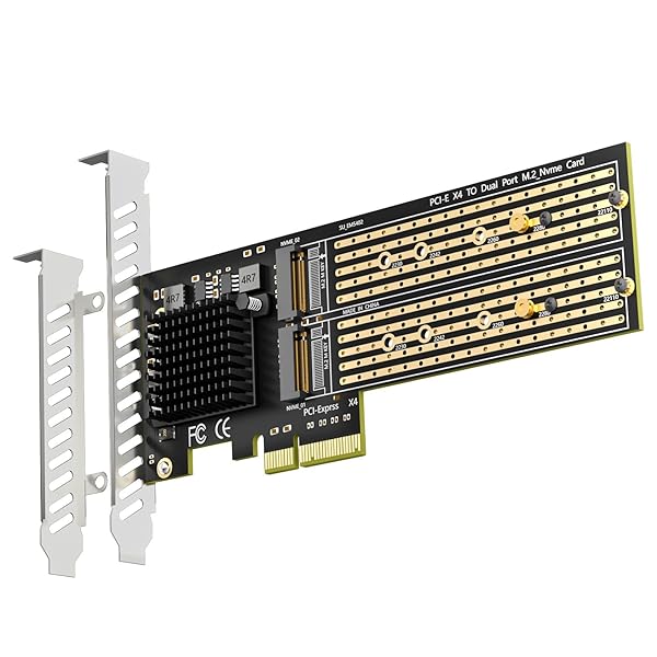 GLOTRENDS PA20 2ポート M.2 NVMe - PCIe 3.0 X4変換 拡張カード、PCIe分岐機能対応、M.2 NVMe SSD Soft-RAID対応、22110/2280/2260/2242/2230サイズ対応