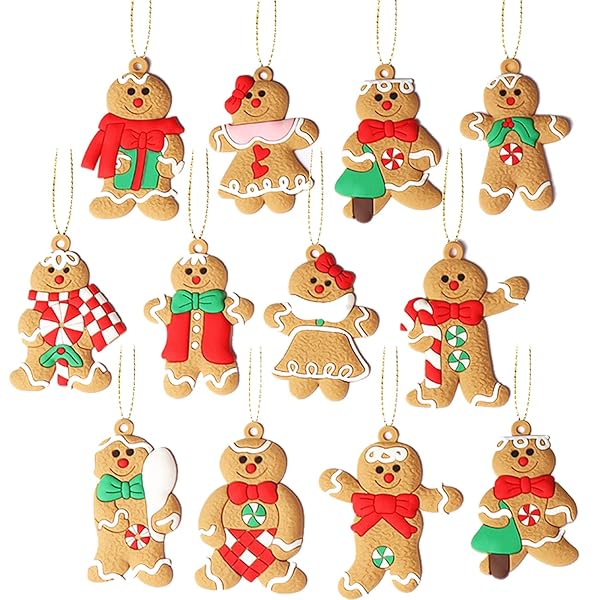 12個入クリスマスツリー飾り ジンジャーブレッドマン かわいい クリスマス オーナメント ツリー デコレーション Christmas Decoration Xmas Decor