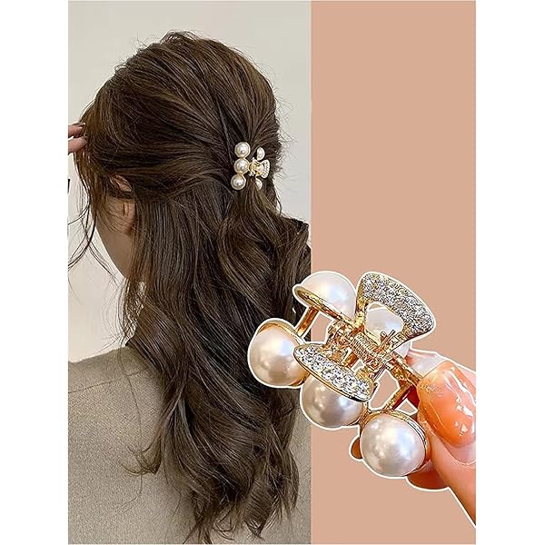 パール バンスクリップ バレッタ アレンジ アクセント レディース 大人 かわいい 韓国 オルチャン へあくりっぷ かみどめ 髪 まとめ髪 髪飾り ヘアアクセサリー ヘアピン 小さめ ミニ 髪留め (米白)