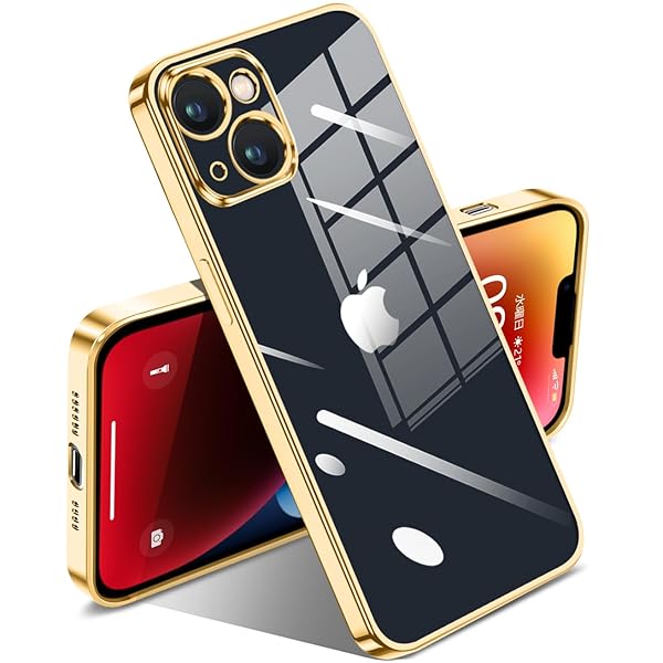 iPhone 14 ケース クリア 耐衝撃 透明 アイフォン14 カバー メッキ加工 完全な保護 黄変防止 落下防止 ..