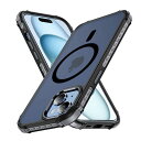 【米軍規格・MagSafe対応】 iPhone 15 ケース メタルボタン MagSafe対応 マット感 耐衝撃 米軍MIL規格 アイフォン15 ケース マグネット搭載 黄ばみなし ワイアレス充電対応 PinLiSheng(黒グレー, iPhone