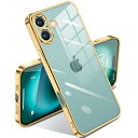 iPhone 16 用 ケース クリア 耐衝撃 アイフォン16 カバー 透明 メッキ加工 完全な保護 黄変防止 落下防止 ファッション 薄型 軽量 TPU 柔らかい ワイヤレス充電 人気 保護カバー(ゴールド)