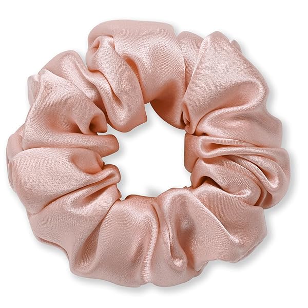 IRIYULI シルク シュシュ 3.5cm 24色 天然シルク100% ヘアゴム 19匁 / 22匁選べる 摩擦軽減 静電気防止 髪に優しい 跡がつかない 髪ゴム 高弾性 おしゃれ 大人 女性 ヘアアクセサリー 母の日ギフト (サーモンピンク, 1