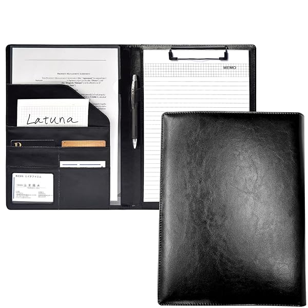 バインダー A4 クリップボード 【Latuna ラチュナ】 ファイル 2つ折り 革 クリップ 贈り物 PU 名刺入れ..