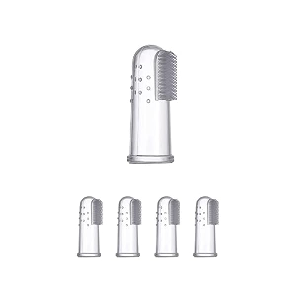 wumio ペット 指 歯ブラシ 5個セット シリコン 指サック ソフト 口腔ケア 歯磨き 犬 猫 小型犬 中型犬 ..