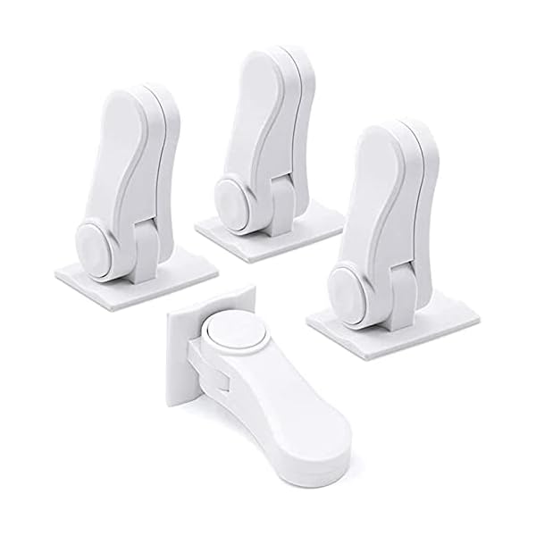 サムコス ベビーガード ドアロック 子供安全ロック 引き出し ドア 扉 キャビネット 窓 戸棚 開閉禁止 簡単操作 180°回転式 赤ちゃん ベビー こども けが防止 指はさみ防止 いたずら防止 地震対策 （4個入り）