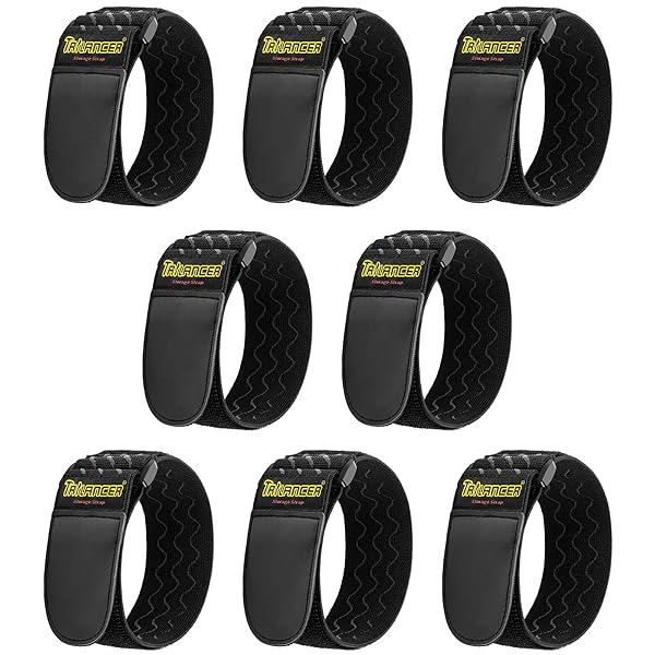 Trilancer ゴムバンド マジック式 伸縮ベルト 結束バンド、滑り止め付き、30x5cm（8本）頑丈・万能延長..